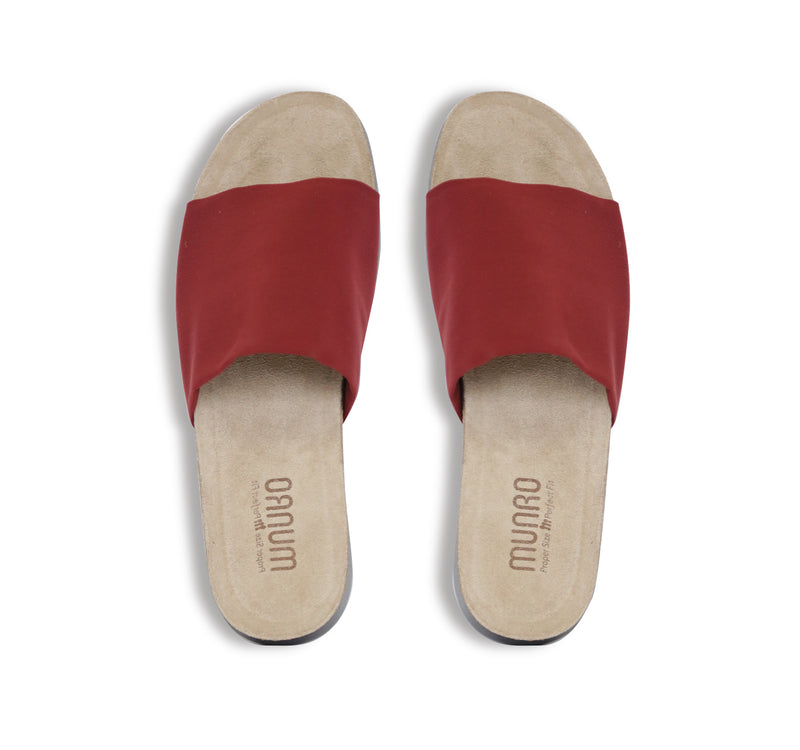 NALIA IS SINGLE WIDE-STRAP PLATFORM SANDAL IN RED BRICK WITH CORK AND LATEX INSOLE - TOP VIEW