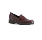 GEENA SADDLE LOAFER IN WINE CALF LEATHER-ANGLE VIEW