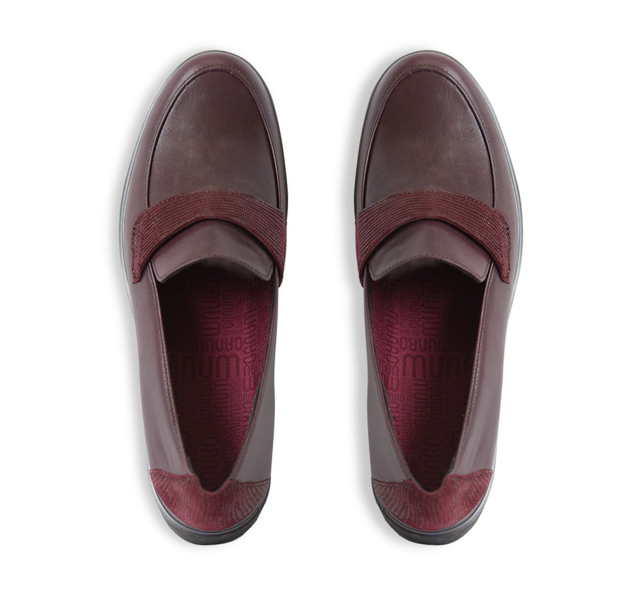 GEENA SADDLE LOAFER IN WINE CALF LEATHER-TOP VIEW