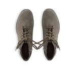 BUCKLEY CASUAL BOOT WITH LACES AND ZIPPER IN MOSS GREEN NUBUCK-top view