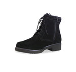 FINNLEY LACE BOOT WITH INSIDE ZIPPER IN BLACK CALF SUEDE - inside view