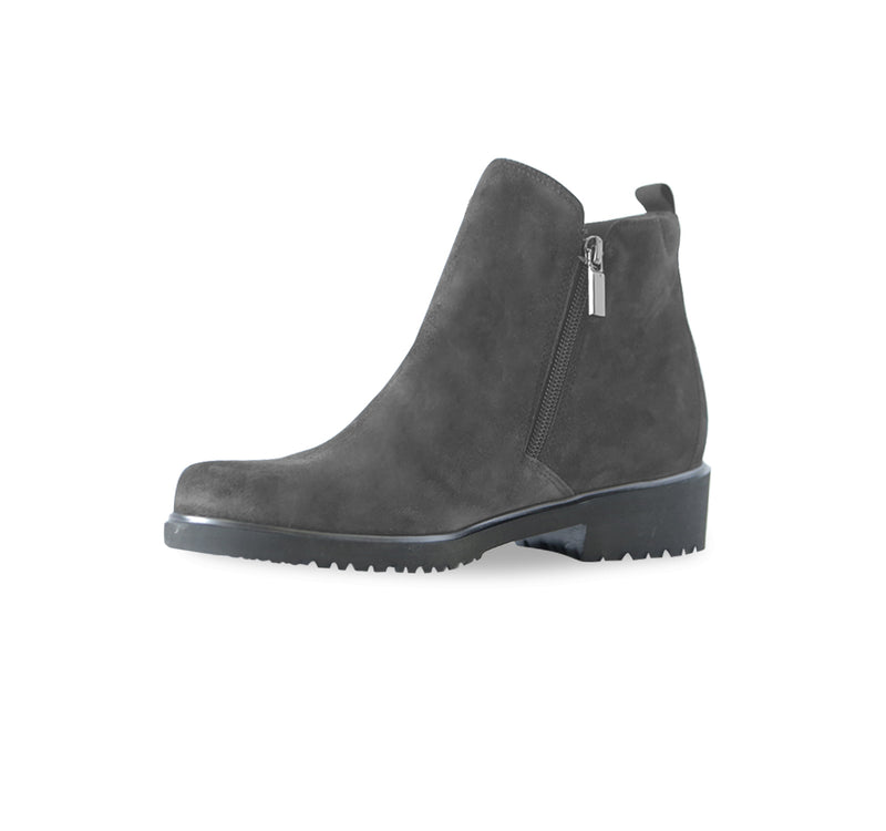 ROURKE CHARCOAL SUEDE DOUBLE ZIPPER BOOT - INSIDE VIEW