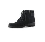 BRADLEY II CASUAL BOOT WITH LACES AND ZIPPER IN BLACK TUMBLED NUBUCK - INSIDE VIEW