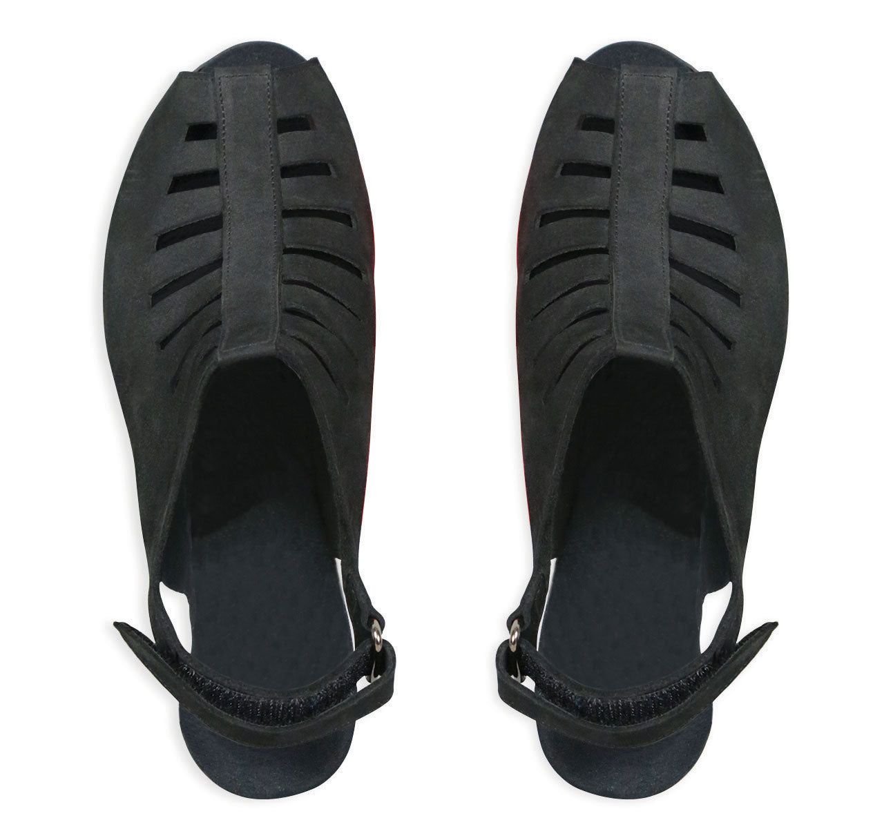 Abby Slingback Sandal in Black Nubuck Top View