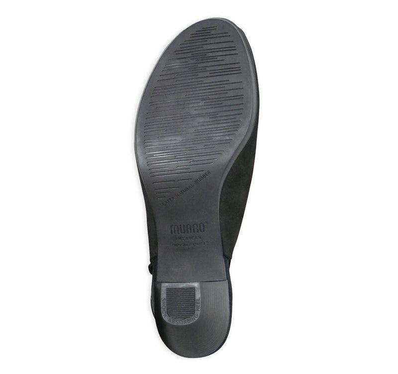 Abby Slingback Sandal in Black Nubuck Bottom View