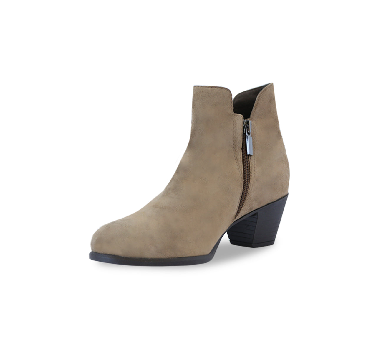 JACKSON A CHELSEA STYLE BOOTIE IN TOASTED SESAME COLOR SUEDE - INSIDE VIEW