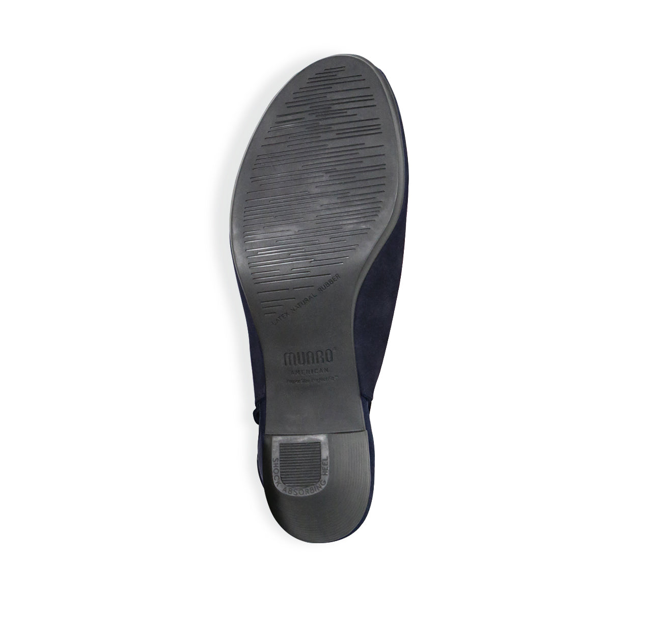 Abby Slingback Sandal in Navy Nubuck Bottom View