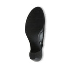 ROCHELLE SLINGBACK PEEP-TOE SANDAL IN BLACK CRINKLE LEATHER - BOTTOM VIEW