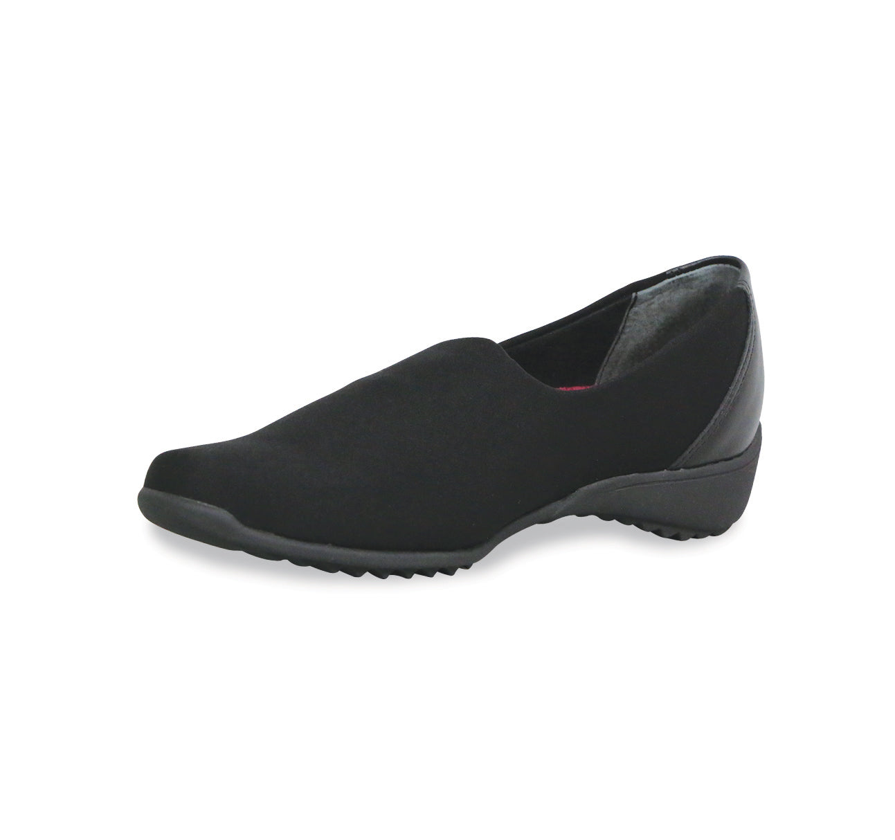 TRAVELER WALKING SHOE IN BLACK FABRIC AND LEATHER - Inside View