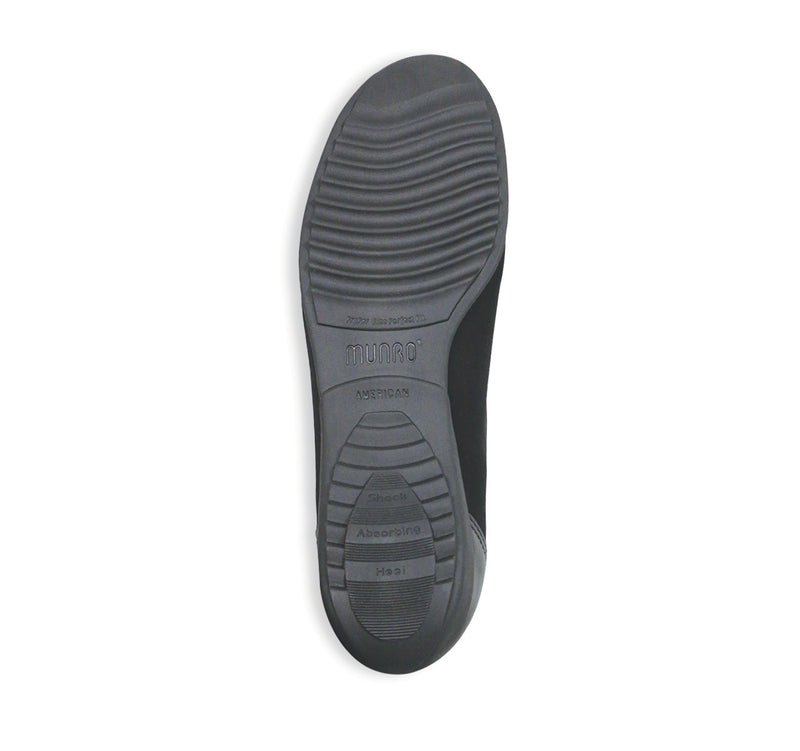 TRAVELER WALKING SHOE IN BLACK FABRIC AND LEATHER - Bottom View